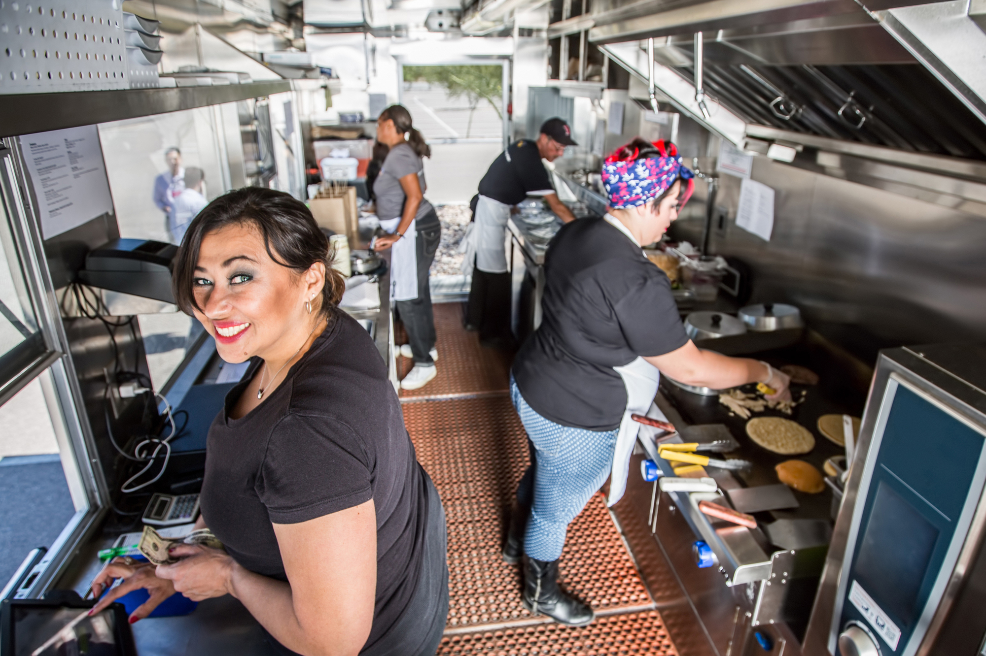 Workers In Food Truck